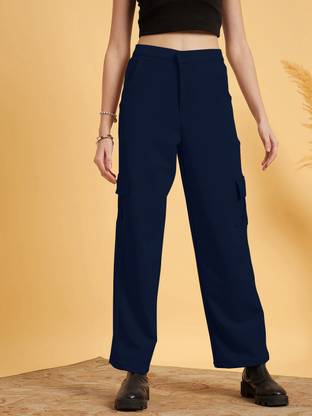 Maheshvi Loose Fit Women Dark Blue Trousers