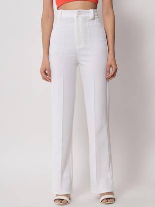 KOTTY Regular Fit Women White Trousers