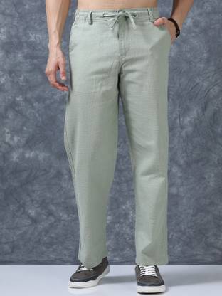 Roadster Relaxed Men Light Green Trousers