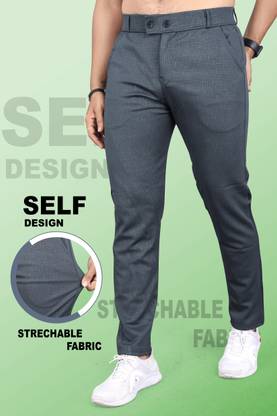 INDICLUB Slim Fit Men Grey Trousers