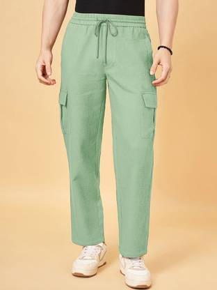 INDICLUB Loose Fit Men Light Green Trousers