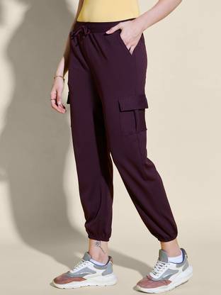 BuyNewTrend Solid Women Purple Track Pants