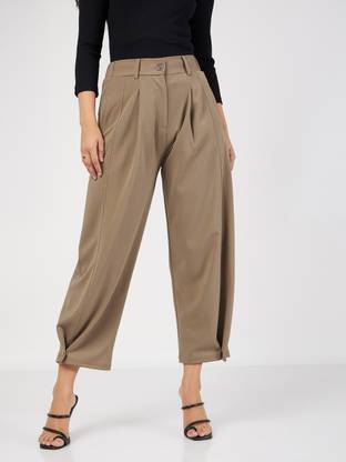 SASSAFRAS Relaxed Women Beige Trousers