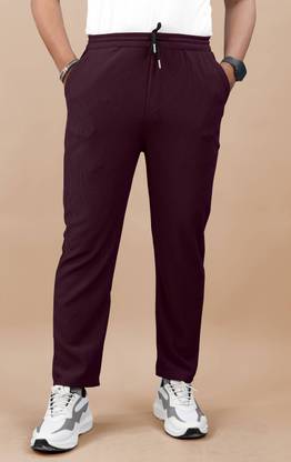 COMBRAIDED Loose Fit Men Maroon Trousers
