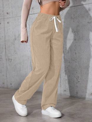 Rajovati Loose Fit Women Cream Trousers