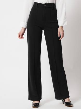 KOTTY Regular Fit Women Black Trousers