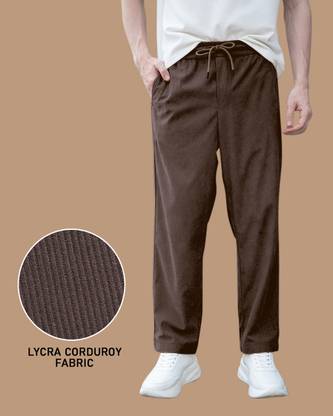 INDICLUB Relaxed Men Brown Trousers