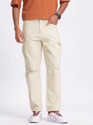 Glitchez Regular Fit Men White Trousers