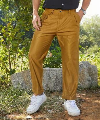 CAMPUS SUTRA Regular Fit Men Yellow Trousers