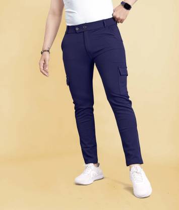 COMBRAIDED Comfort Fit Men Blue Trousers