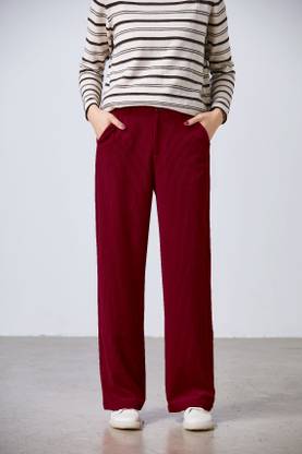 Rajovati Relaxed Women Maroon Trousers