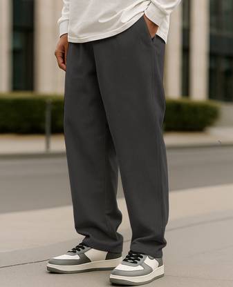 METRONAUT Solid Men Grey Track Pants