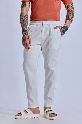 Tribe Regular Fit Men White Trousers