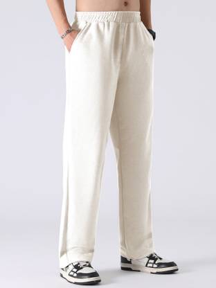 Leriya Fashion Regular Fit Men Cream Trousers