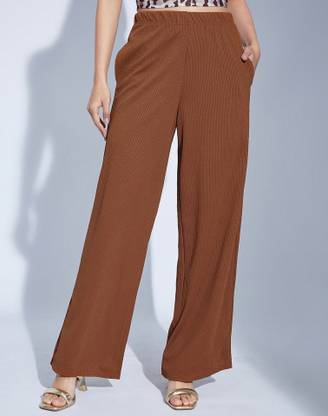 Selvia Relaxed Women Brown Trousers