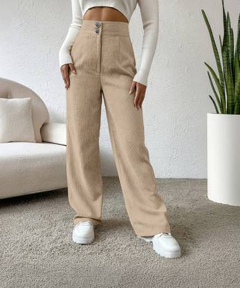 Rajovati Relaxed Women Cream Trousers