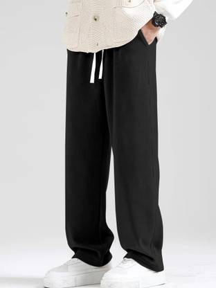 Rajovati Loose Fit Men Black Trousers