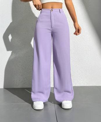 NUCOUTHS Regular Fit Women Purple Trousers
