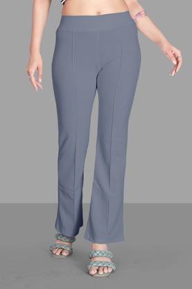 FUBACK Regular Fit Women Grey Trousers