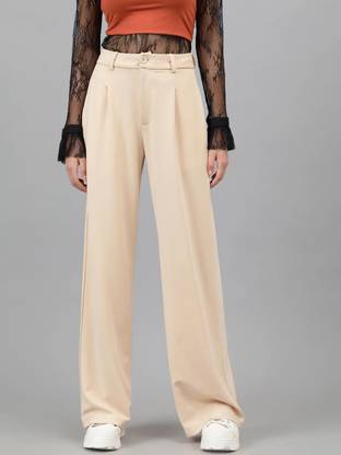 KOTTY Regular Fit Women Beige Trousers