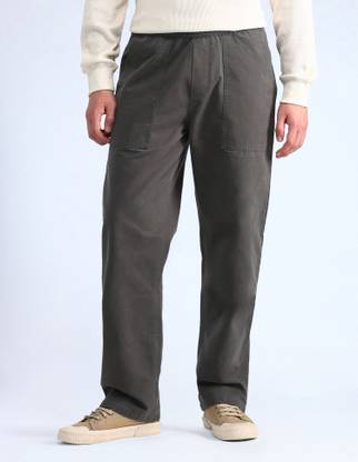 FLYING MACHINE Loose Fit Men Green Trousers