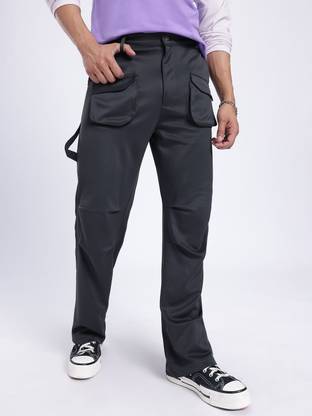 Glitchez Relaxed Men Black Trousers