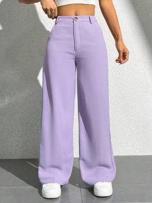 NUCOUTHS Regular Fit Women Purple Trousers