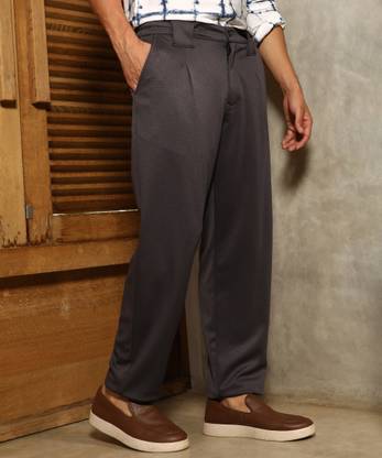 CAMPUS SUTRA Regular Fit Men Grey Trousers