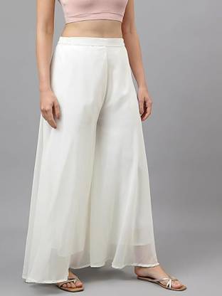 MANIJAYFAB Regular Fit Women White Trousers