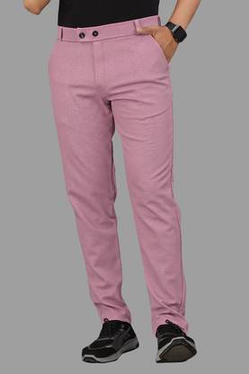 COMBRAIDED Slim Fit Men Pink Trousers