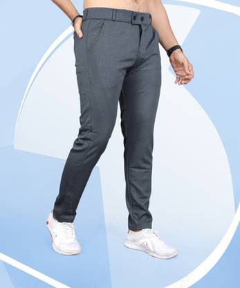 INDICLUB Slim Fit Men Grey Trousers
