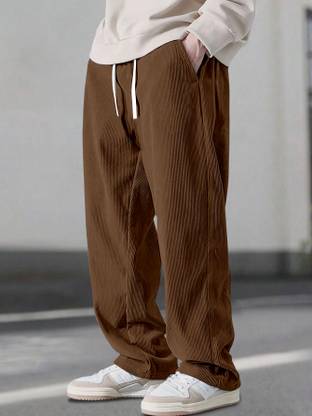 Rajovati Loose Fit Men Brown Trousers
