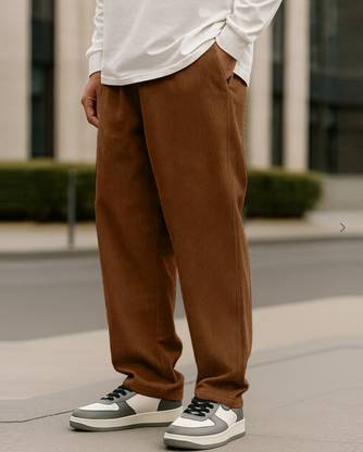 METRONAUT Solid Men Brown Track Pants