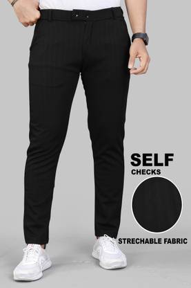 INDICLUB Regular Fit Men Black Trousers