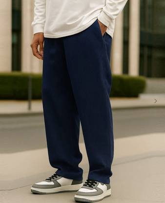METRONAUT Solid Men Blue Track Pants