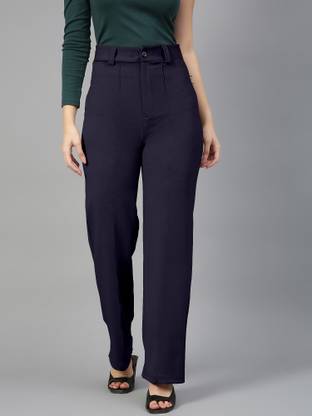Mehrang Regular Fit Women Dark Blue Trousers