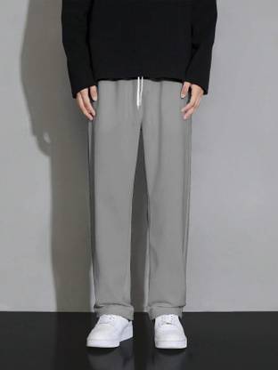 Rajoavti Loose Fit Men Silver Trousers