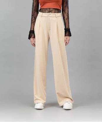 KOTTY Regular Fit Women Beige Trousers