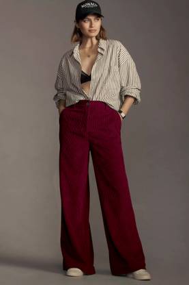 Rajovati Relaxed Women Maroon Trousers