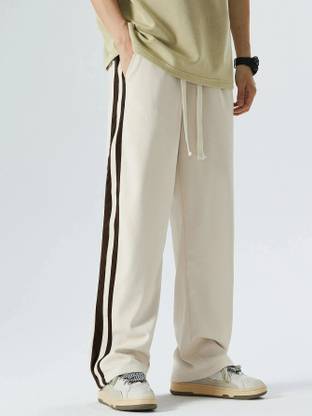 Leriya Fashion Regular Fit Men Cream Trousers
