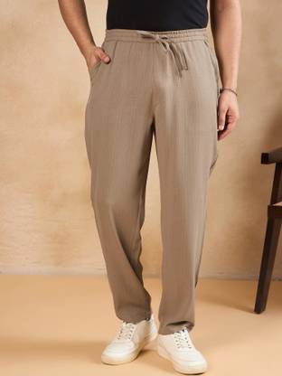 HERE&NOW Regular Fit Men Brown Trousers