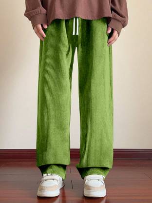 Rajovati Loose Fit Men Light Green Trousers