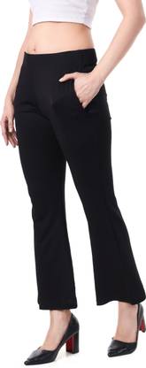 VDTREND Regular Fit Women Black Trousers