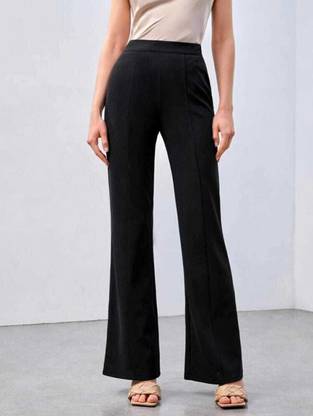 Maheshvi Regular Fit Women Black Trousers