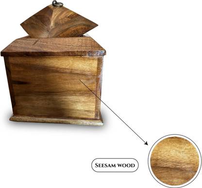 SANDEEP FURNITURES Wooden container Teak wood (Size 4 X 4) Solid Wood Box
