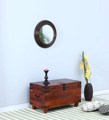 Woodmistary Rectanlge Solid Sheesham Wooden Trunk Box / Sandook for Storage Solid Wood Trunk