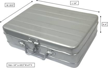 JAYCO Aluminium Storage Trunk - Large - 14" Silver Metal Trunk