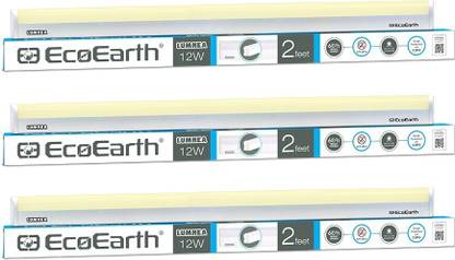 ECOEARTH Lumnea Led Wall Batten tubelight |12W| Neutral White |Pack of 3 12 W 61 cm Tube Light