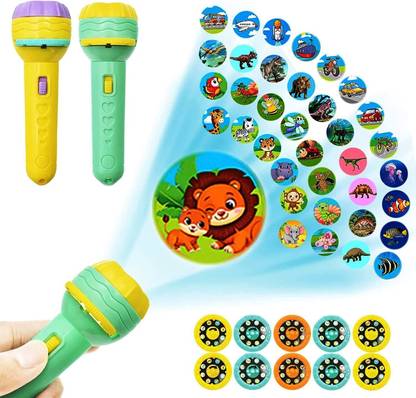 Lariox 6 Slides 48 Patterns Mini Projector Torch Toy Slide Flashlight Torch 8 W 15 cm Tube Light