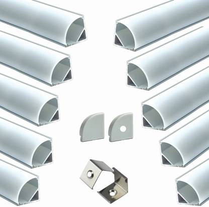 ABAJ (16x16mm) Aluminium Round LED Strip Lights LED Corner Channel Profile Pack of 10 0 W 100 cm Tube Light